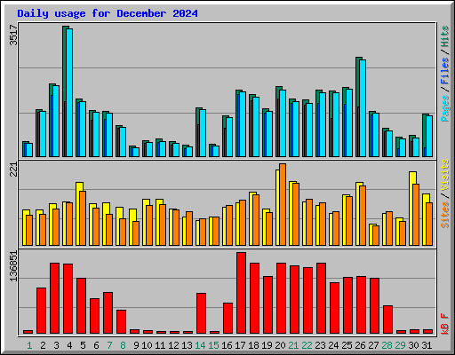 Daily usage for December 2024